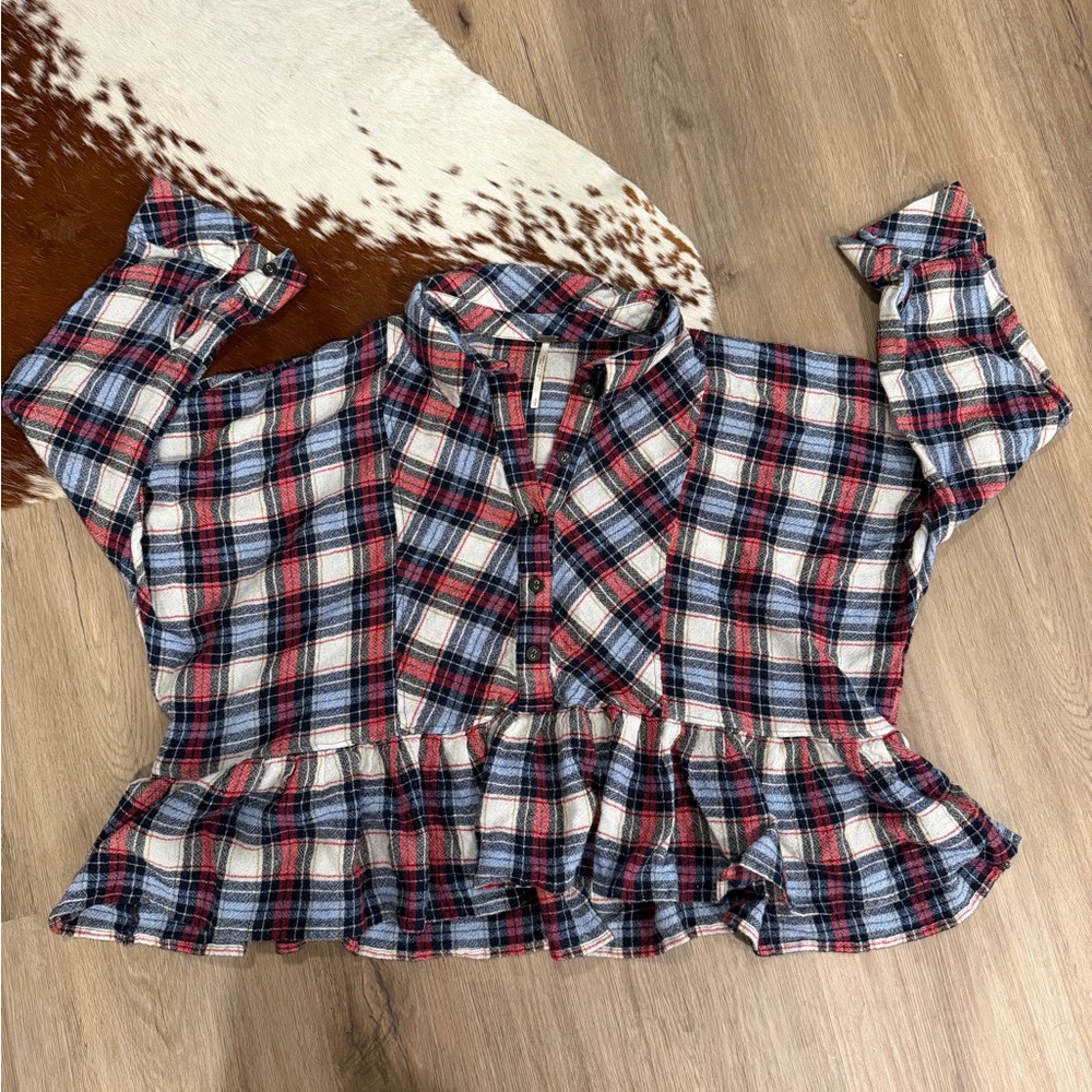 Free People Promise Everything Plaid shirt